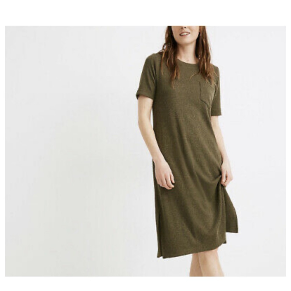 Madewell Ribbed Pocket Tee Midi Dress